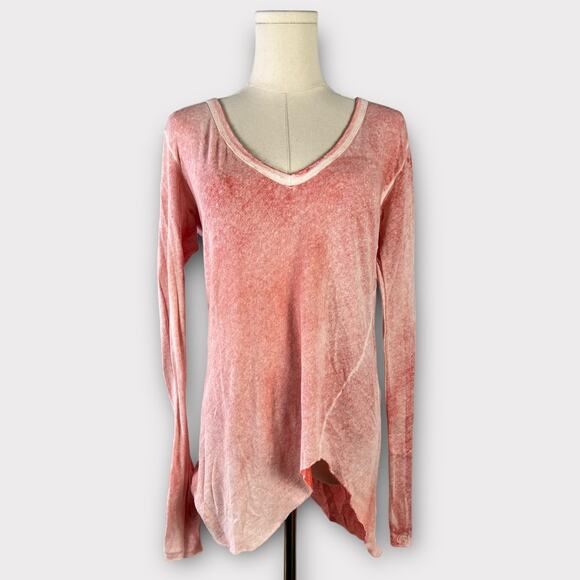 Free People We The Free Long Beach Asymmetrical Burnout Tee Size XS NEW - Picture 1 of 5